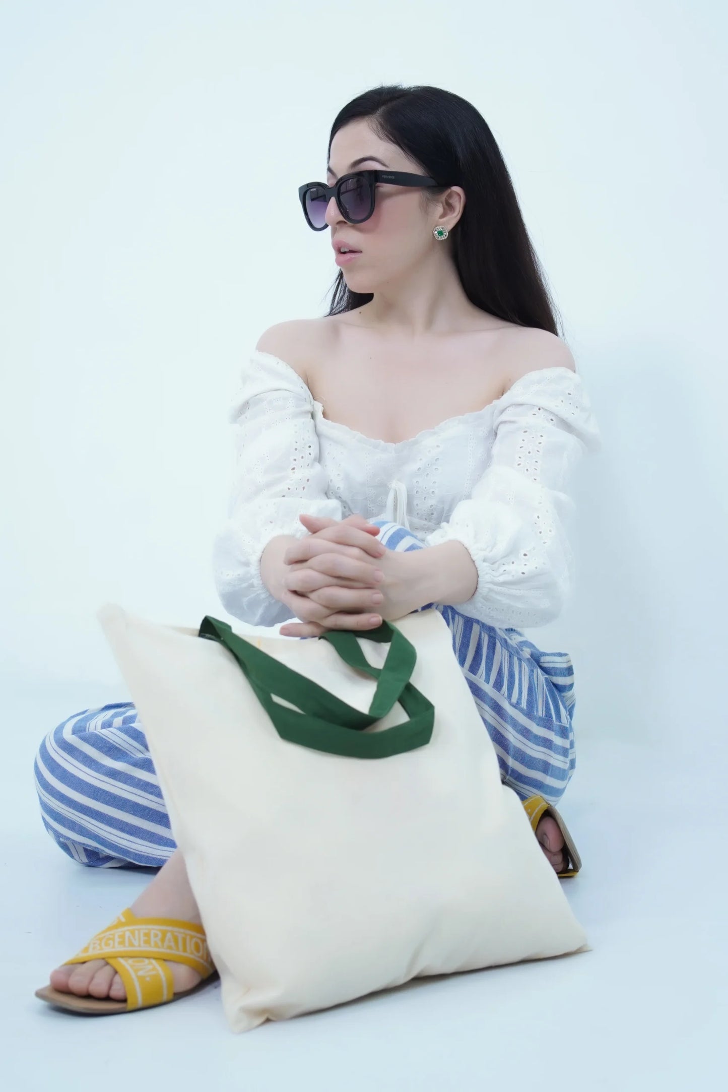 Q-Tees - Economical Tote with Contrast-Color Handles - QTB6000